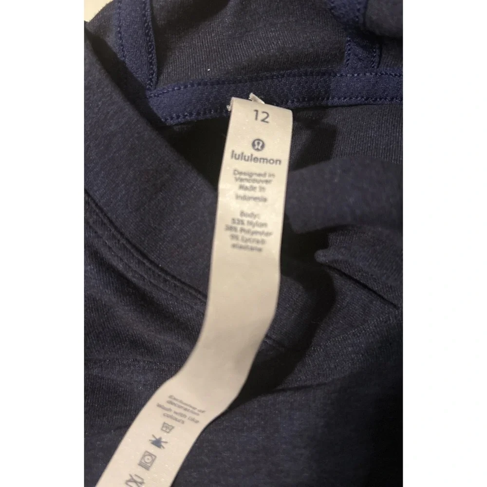 Lululemon Hoodie Womens 12 Navy  Blue Stretch Performance Thumbholes Athletic